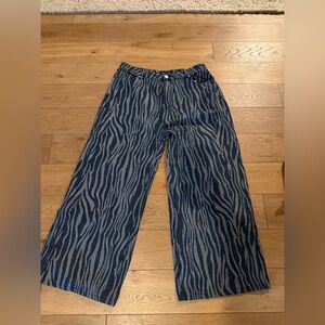 Nasty Gal Blue Zebra Pattern Jeans